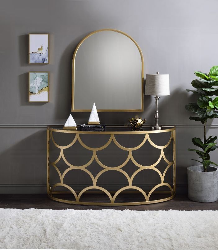 CONSOLE TABLE GOLD AND BLACK
