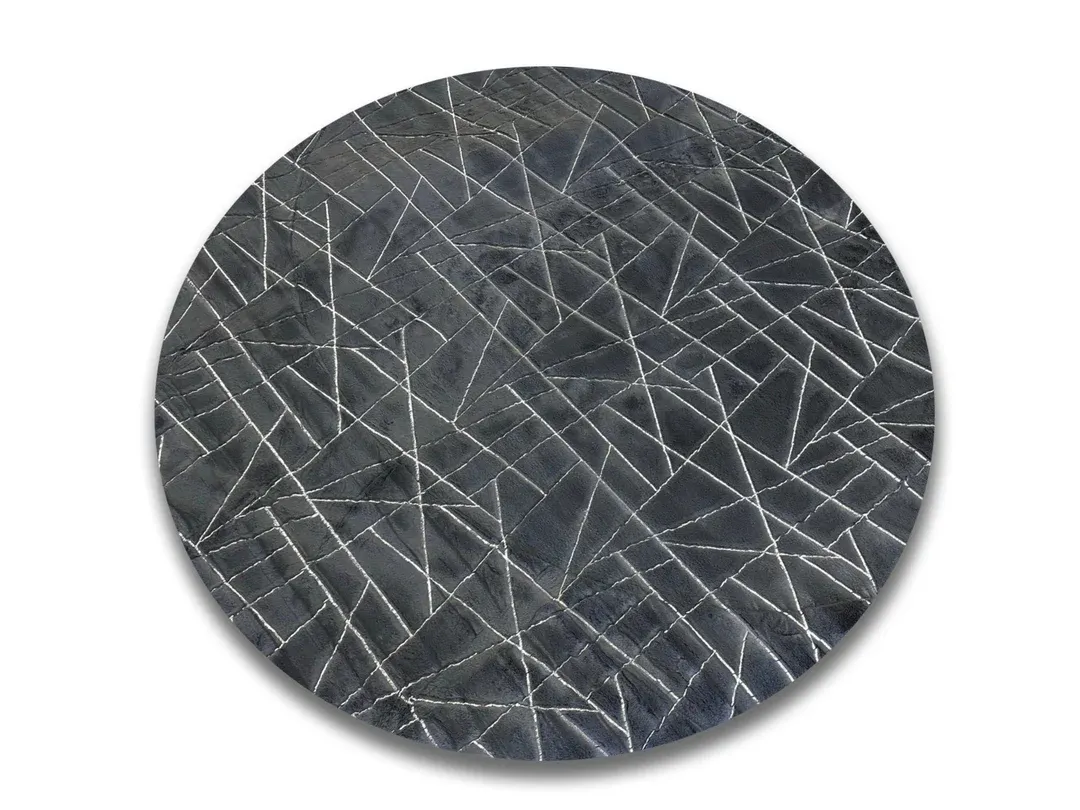 ROUND GREY SILVER RUG