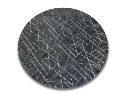 ROUND GREY SILVER RUG