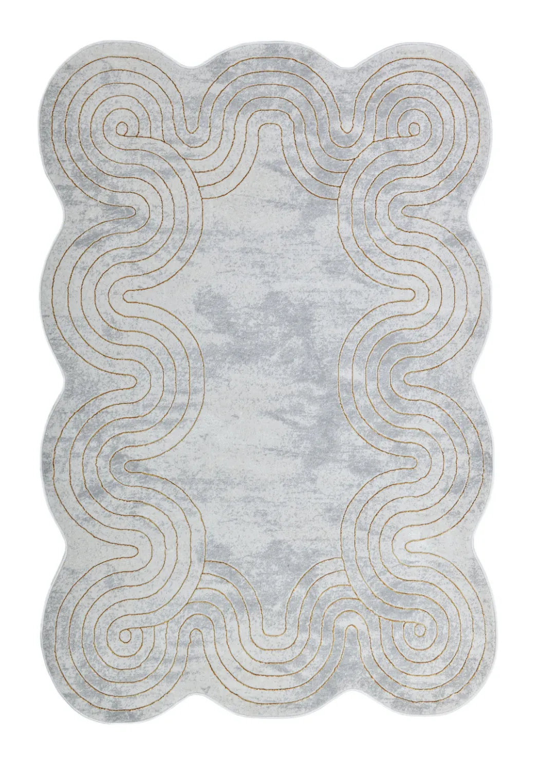 WHITE AND GOLD RUG