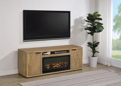 TV STAND WITH FIREPLACE WOODEN