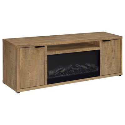 TV STAND WITH FIREPLACE WOODEN