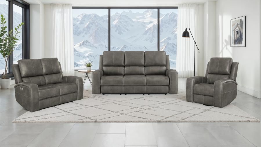 3PC POWER RECLINER SET GREY