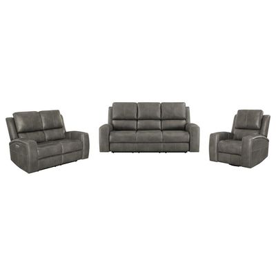 3PC POWER RECLINER SET GREY