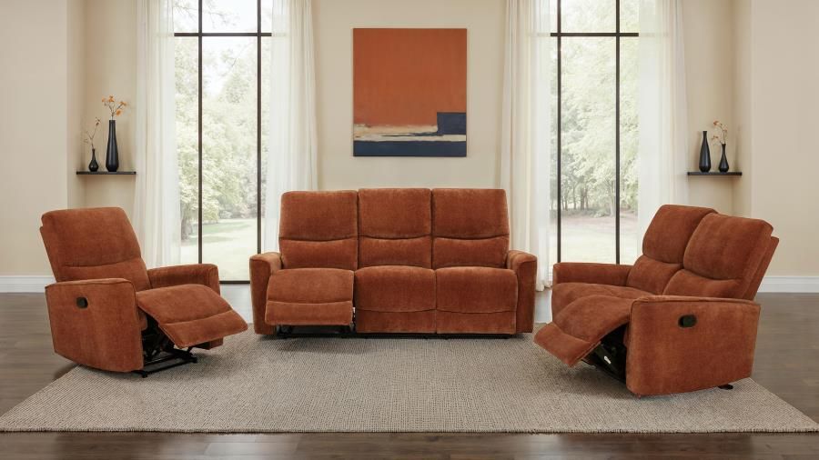3PC MOTION RECLINER SET ORANGE