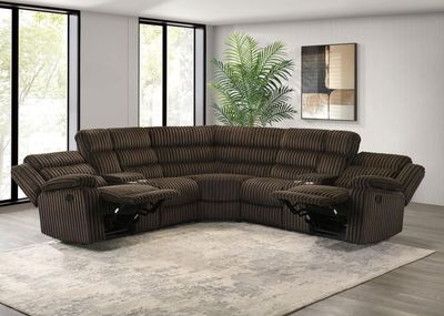 MANUAL SECTIONAL RECLINER BROWN