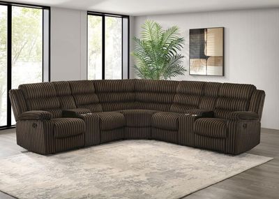 MANUAL SECTIONAL RECLINER BROWN