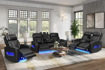 3PC MASSAGE RECLINER SET WITH LED