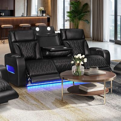 3PC MASSAGE RECLINER SET WITH LED
