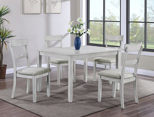 5PPC DINING SET WOODEN WHITE