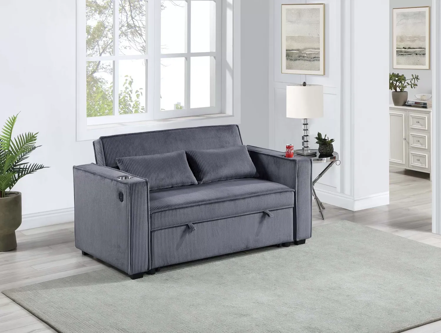 CONVERTIBLE SOFA WITH USB PORT