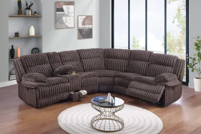 MANUAL MOTION SECTIONAL BROWN