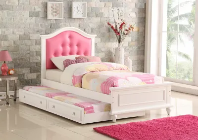 TWIN BED PINK AND WHITE WITH EXTRA BED