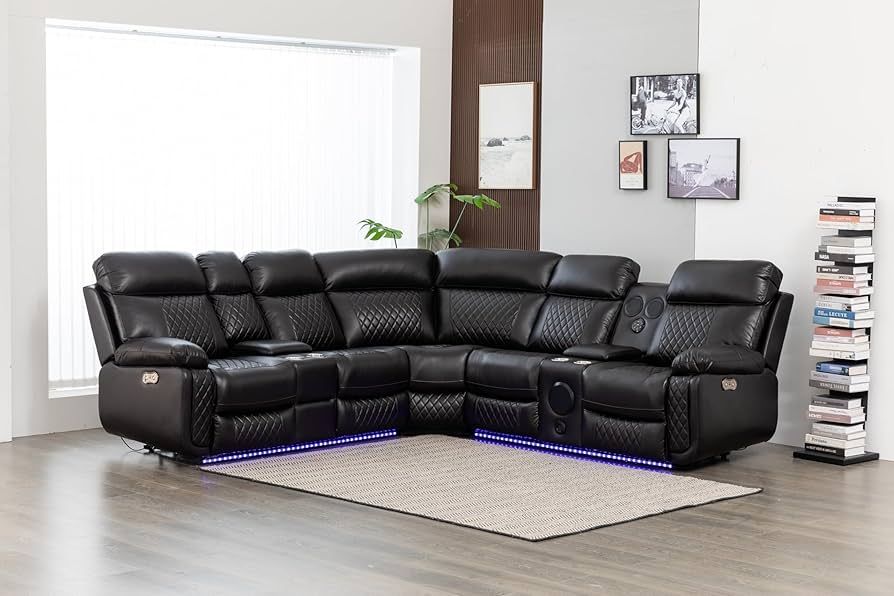 SECTIONAL POWER RECLINER WITH BLUETOOTH SPEAKER