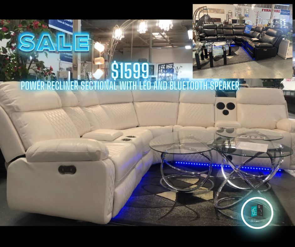 SECTIONAL WITH LED AND BLUETOOTH SPEAKER