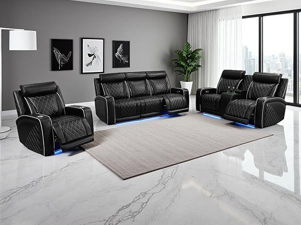 3PC POWER RECLINER SOFA WITH LED