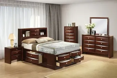 STORAGE WOOD 4PC BEDROOM SET