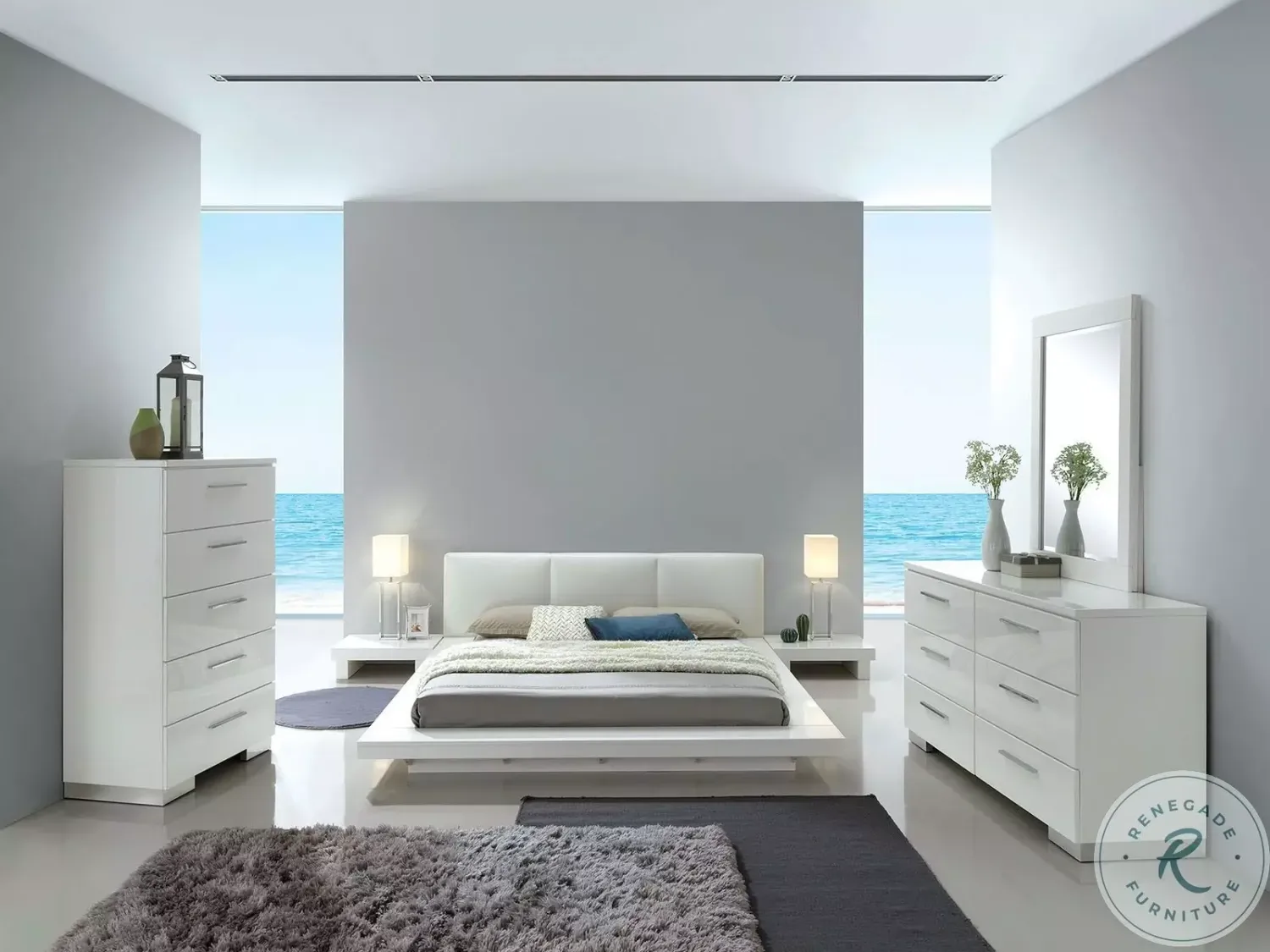 4PC QUEEN BEDROOM SET WHITE