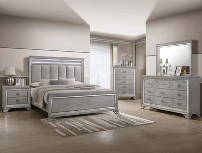 4PC GRAY BEDROOM SET