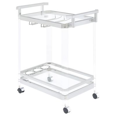 SHELF ACRYLIC BAR CART CHROME