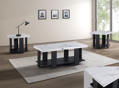 COCKTAIL SET-FAUX MARBLE 3PC SET