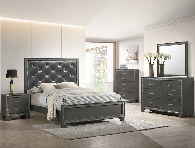 4PC BEDROOM SET GRAY