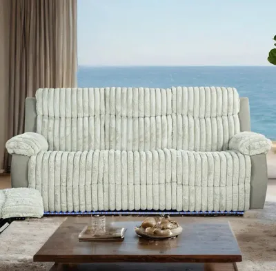 3PC MANUAL RECLINER SOFA SET WITH LED