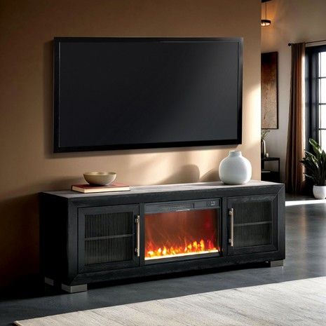 72" TV STAND W FIREPLACE