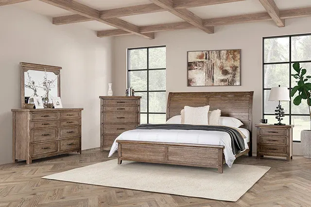 4PC WOODEN BEDROOM SET