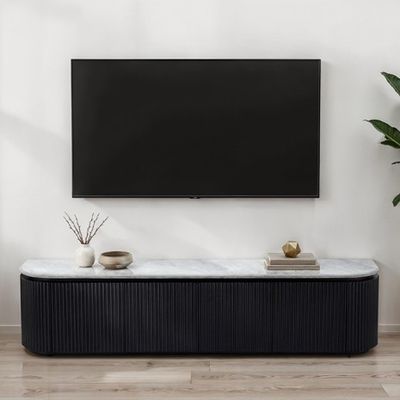 MARBLE BLACK TV STAND