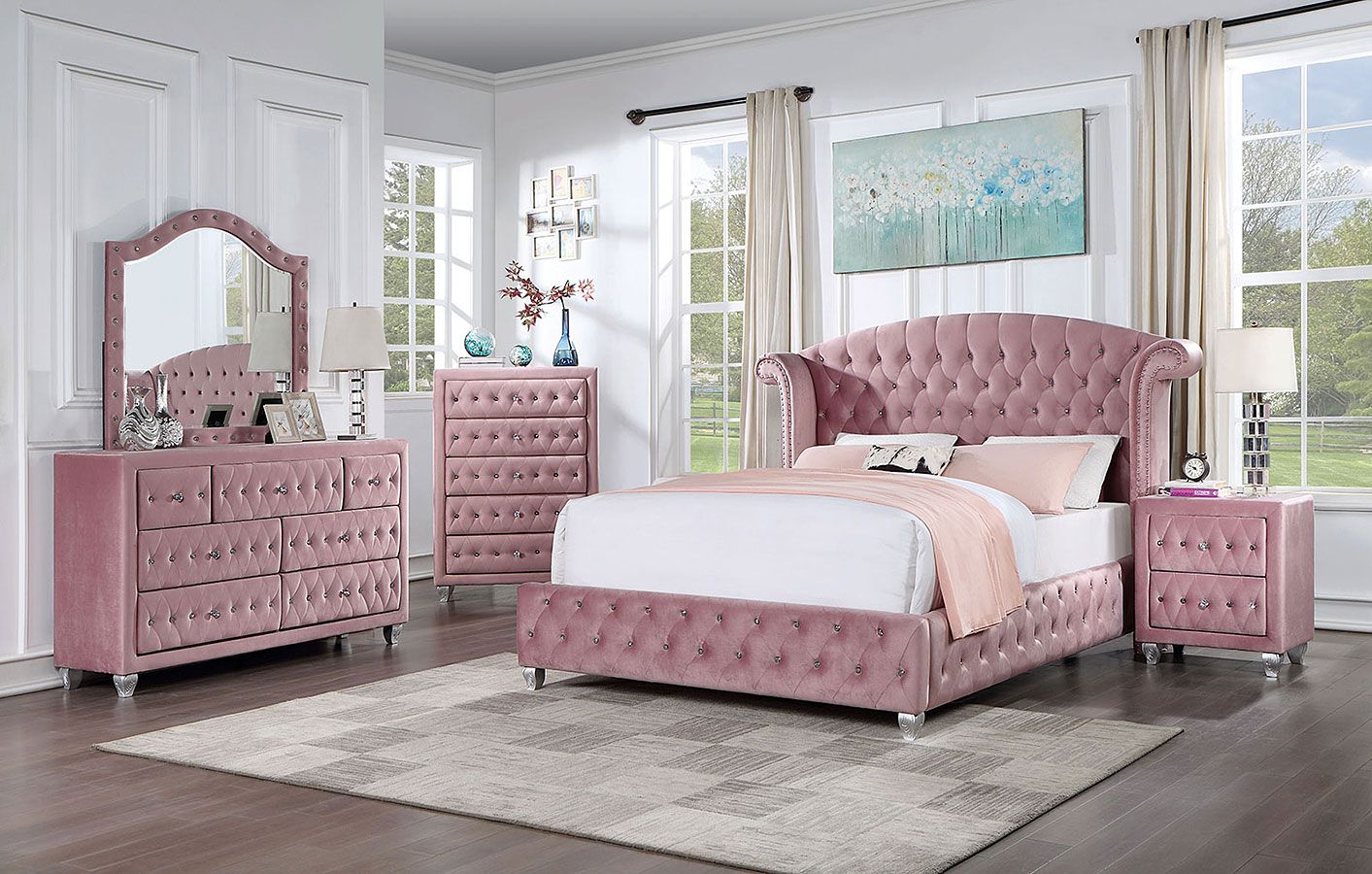4PC BEDROOM SET PINK