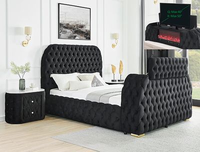 BEDFRAME WITH FIREPLACE