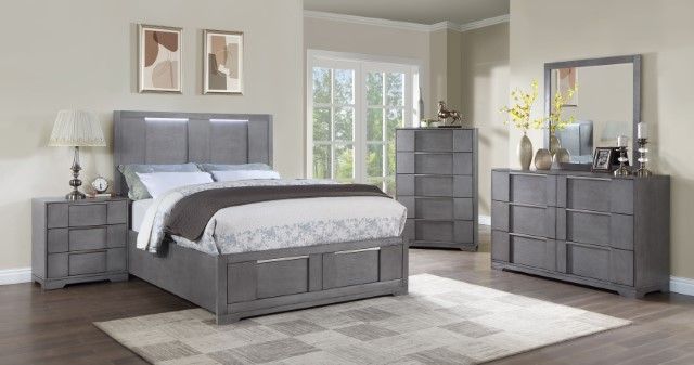 4PC BEDROOM SET GREY