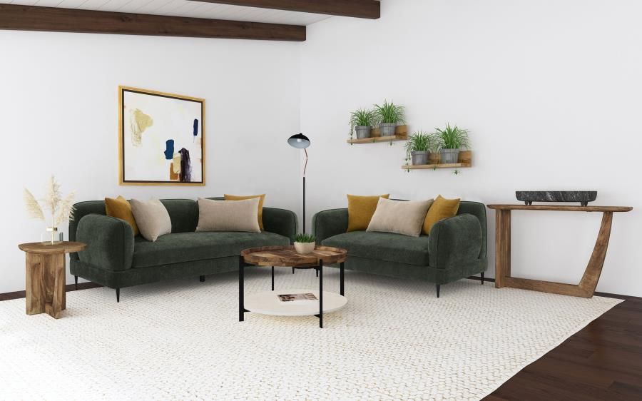 DARK GREEN 2PC SOFA SET