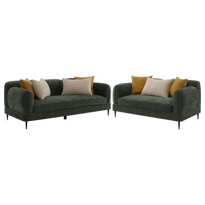 DARK GREEN 2PC SOFA SET