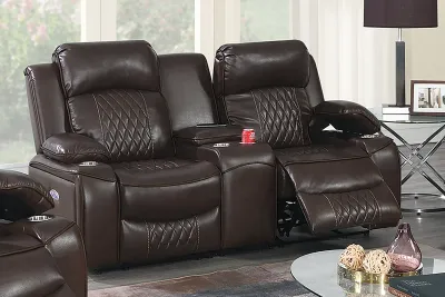 3PC POWER RECLINER SET BROWN
