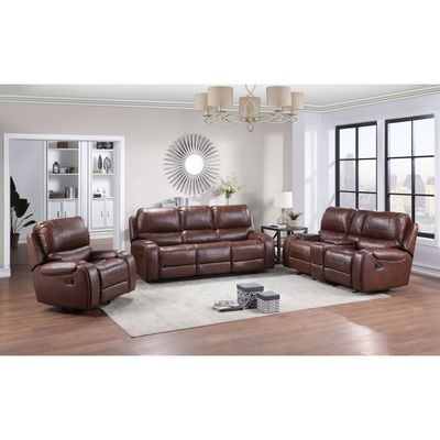 3PC MANUAL RECLINER SET BROWN