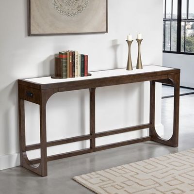 WOODEN WHITE CONSOLE TABLE