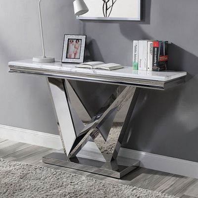 SILVER MARBLE SOFA TABLE