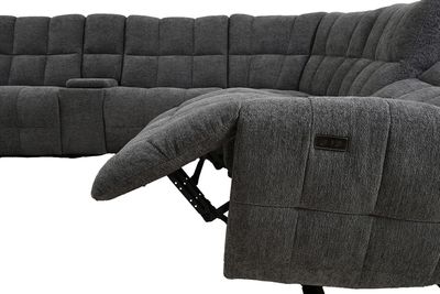 SECTIONAL POWER RECLINER DARK GREY