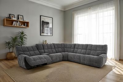 SECTIONAL POWER RECLINER DARK GREY