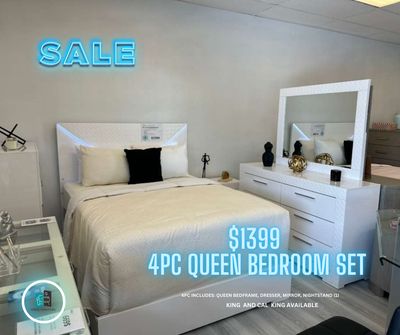 4PC QUEEN BEDROOM SET WHITE