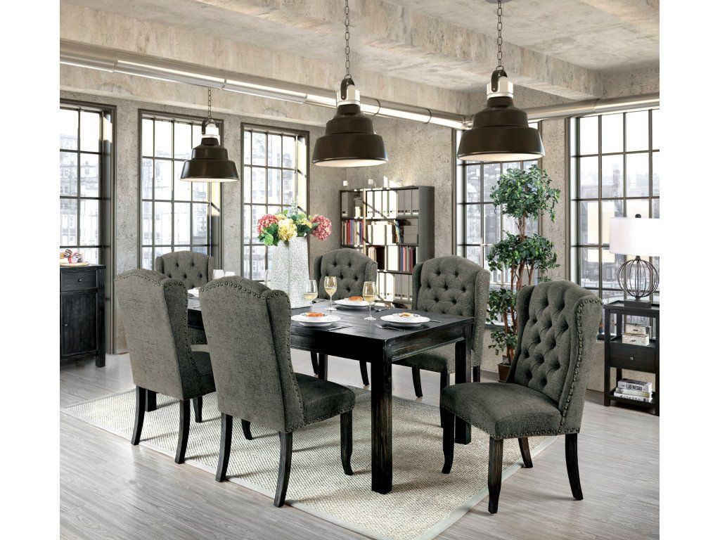 7PC DARK GRAY DINING SET