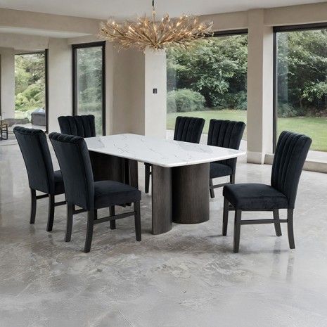7PC MARBLE DINING SET