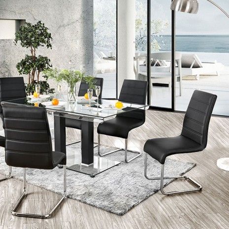 7PC BLACK DINING SET