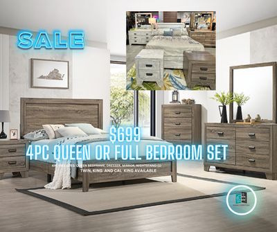4PC BEDROOM SET FULL OR QUEEN