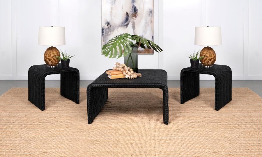3PC COFFEE TABLE SET BLACK