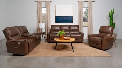 3PC POWER RECLINER SET BROWN