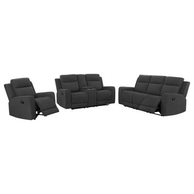 3PC MANUAL RECLINER SET BLACK