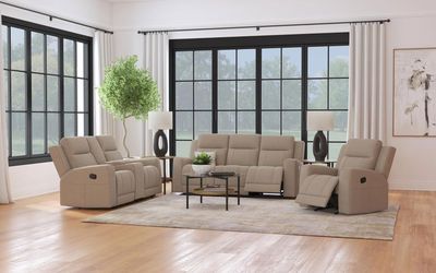 3PC MANUAL RECLINER SET BEIGE